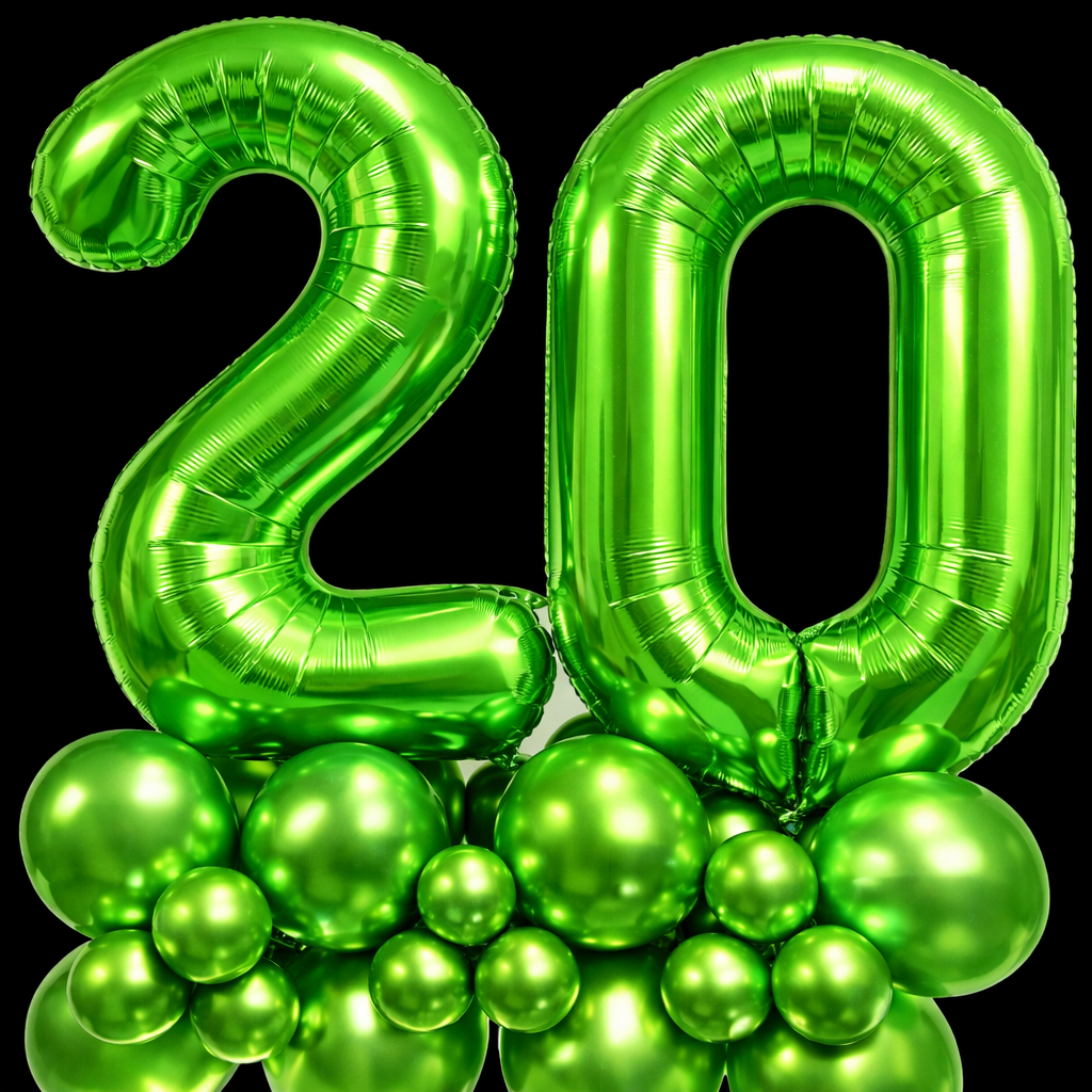 Double Digit Green 40” Number Balloon Display