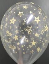 Clear Star Patterned 12 Inch Latex Balloon - Image 2