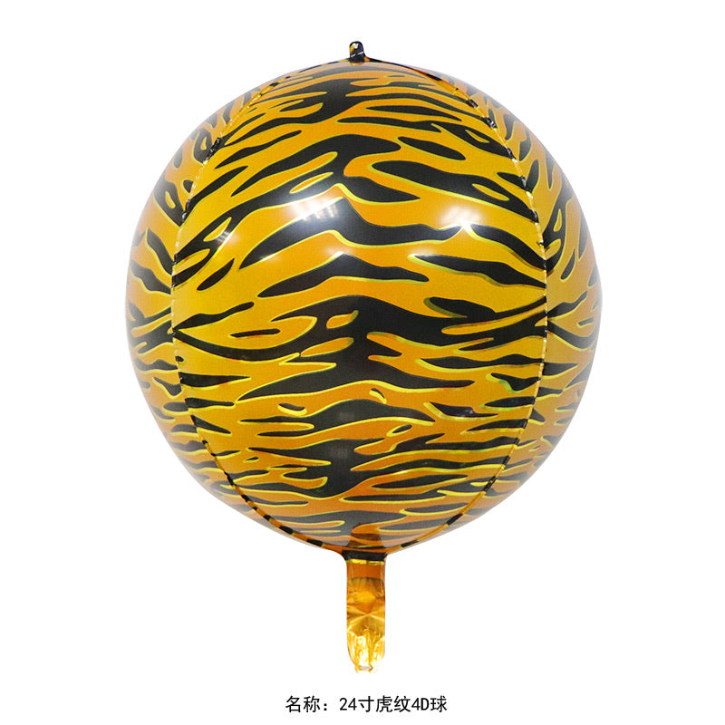 3D Animal Print Ball Foil Balloon