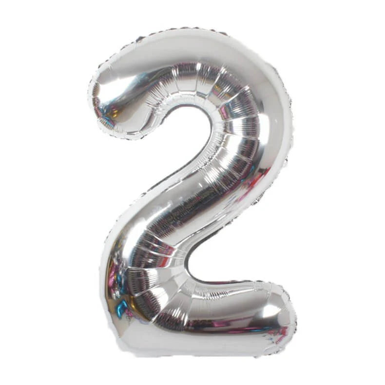 Double Digit Silver 40” Number Balloon Bouquet - Image 3