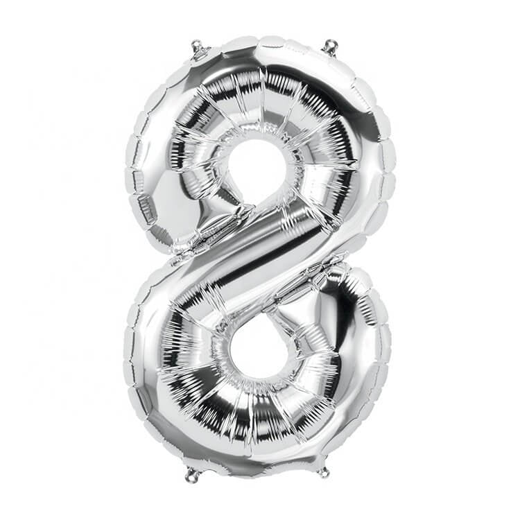Double Digit Silver 40” Number Balloon Bouquet - Image 9