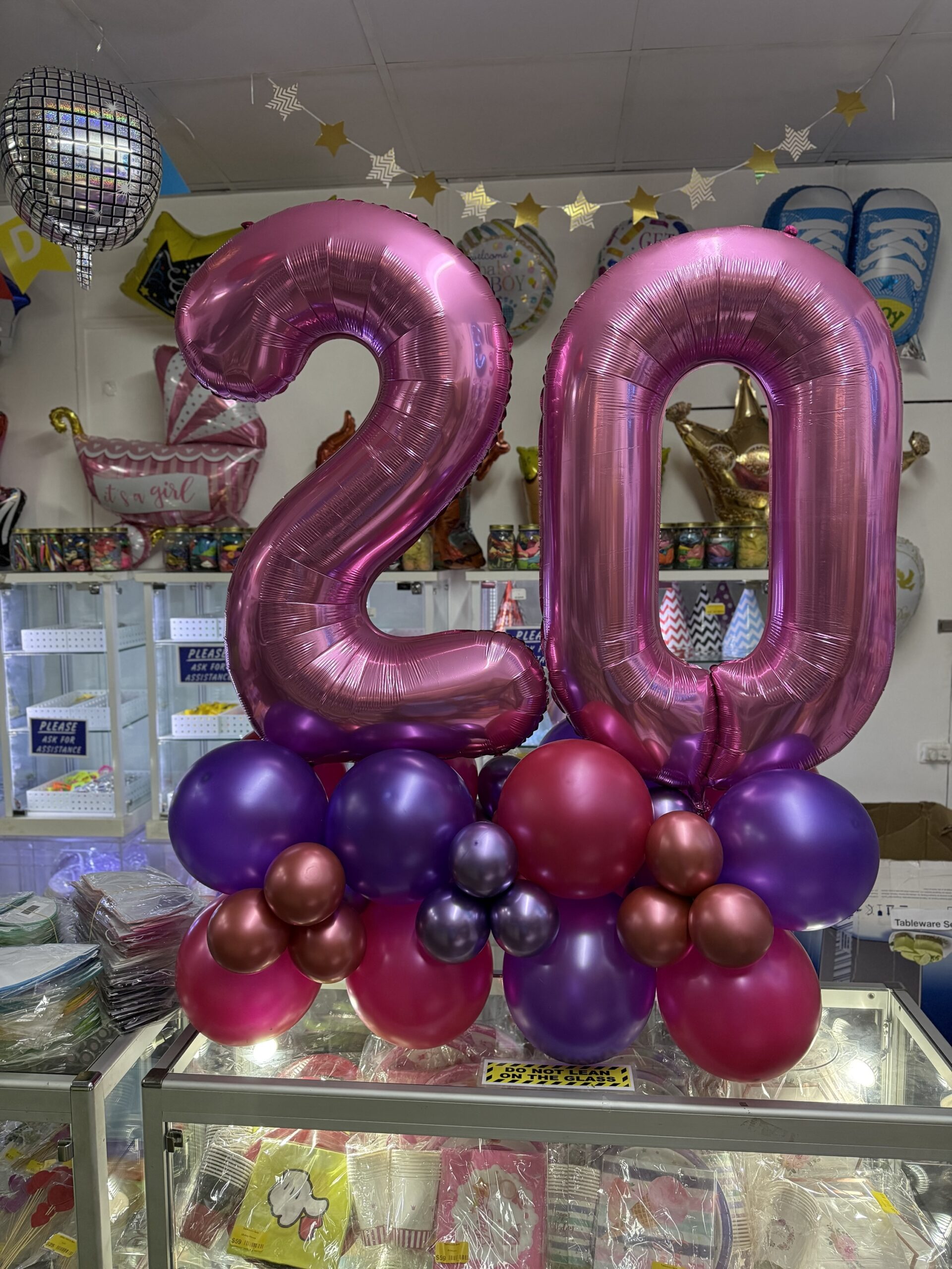 Double Digit Hot Pink 40” Number Balloon Display