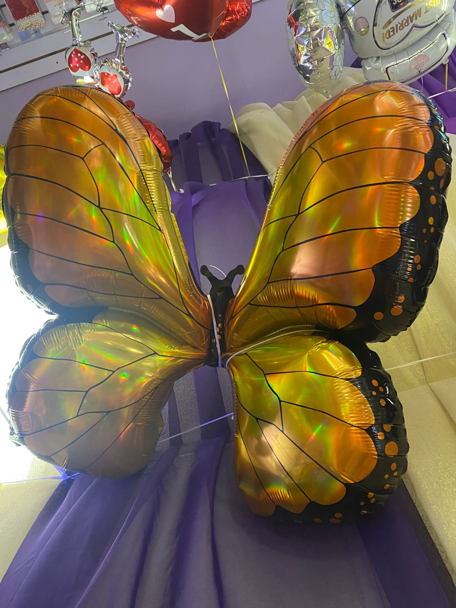 Golden Butterfly Foil Balloon - Image 2