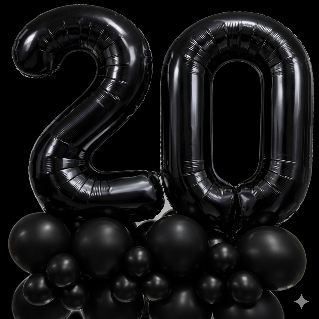 Double Digit Black 40” Number Balloon Display