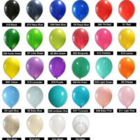 Plain Coloured Latex Balloons