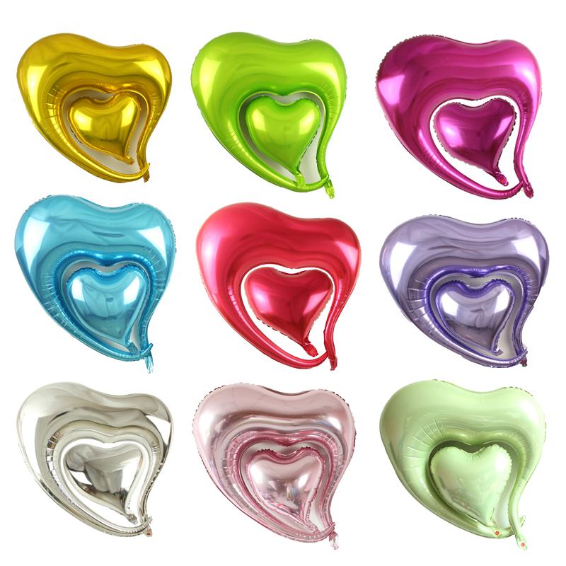 Heart in a Heart Foil Balloon