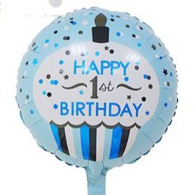 Happy First Birthday 18 Inch Round Foil Balloon - Image 2