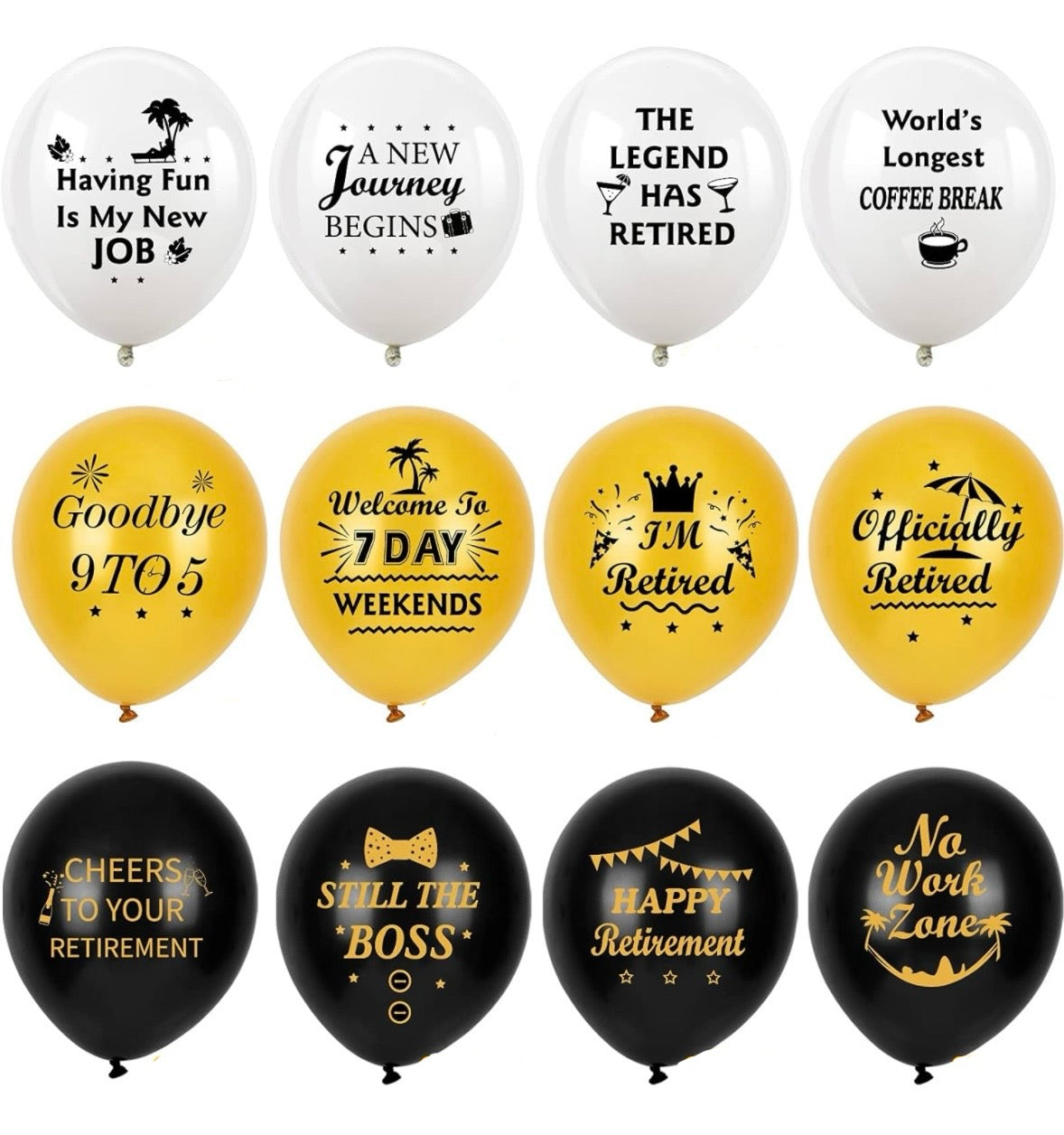 Happy Retirement 12 Inch Latex Balloons - Image 2